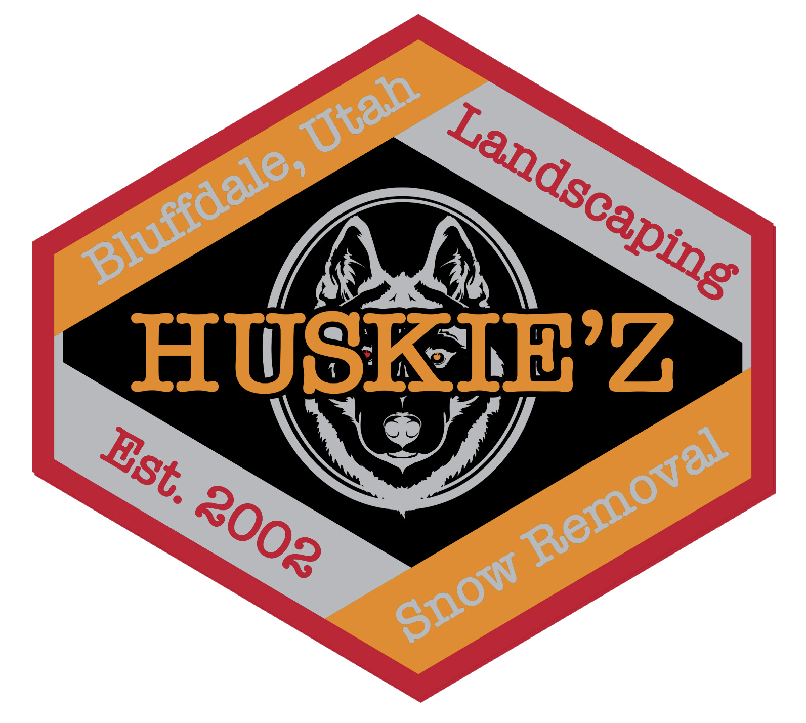 Huskie dog head with Huskie'z over the top